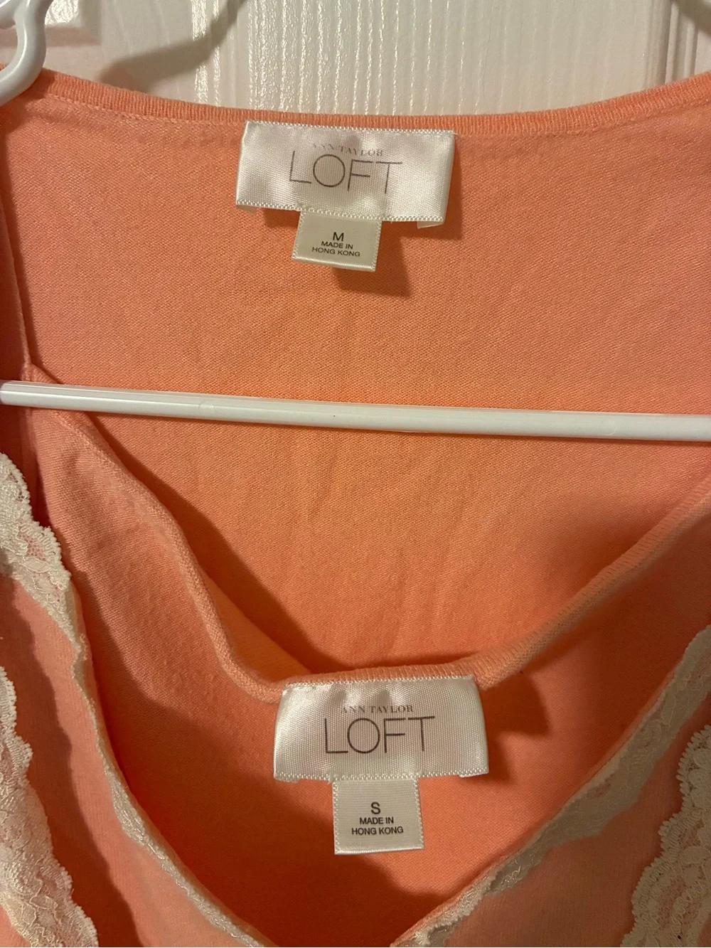 LOFT Coral Lace-Trim Tie-Front Cardigan and Tank Set
